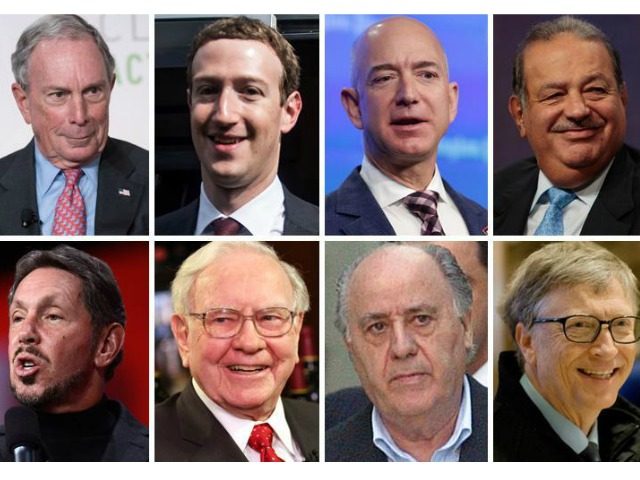 World's 8 Richest People Mostly Progressive, Own More $$ than Half the World Population