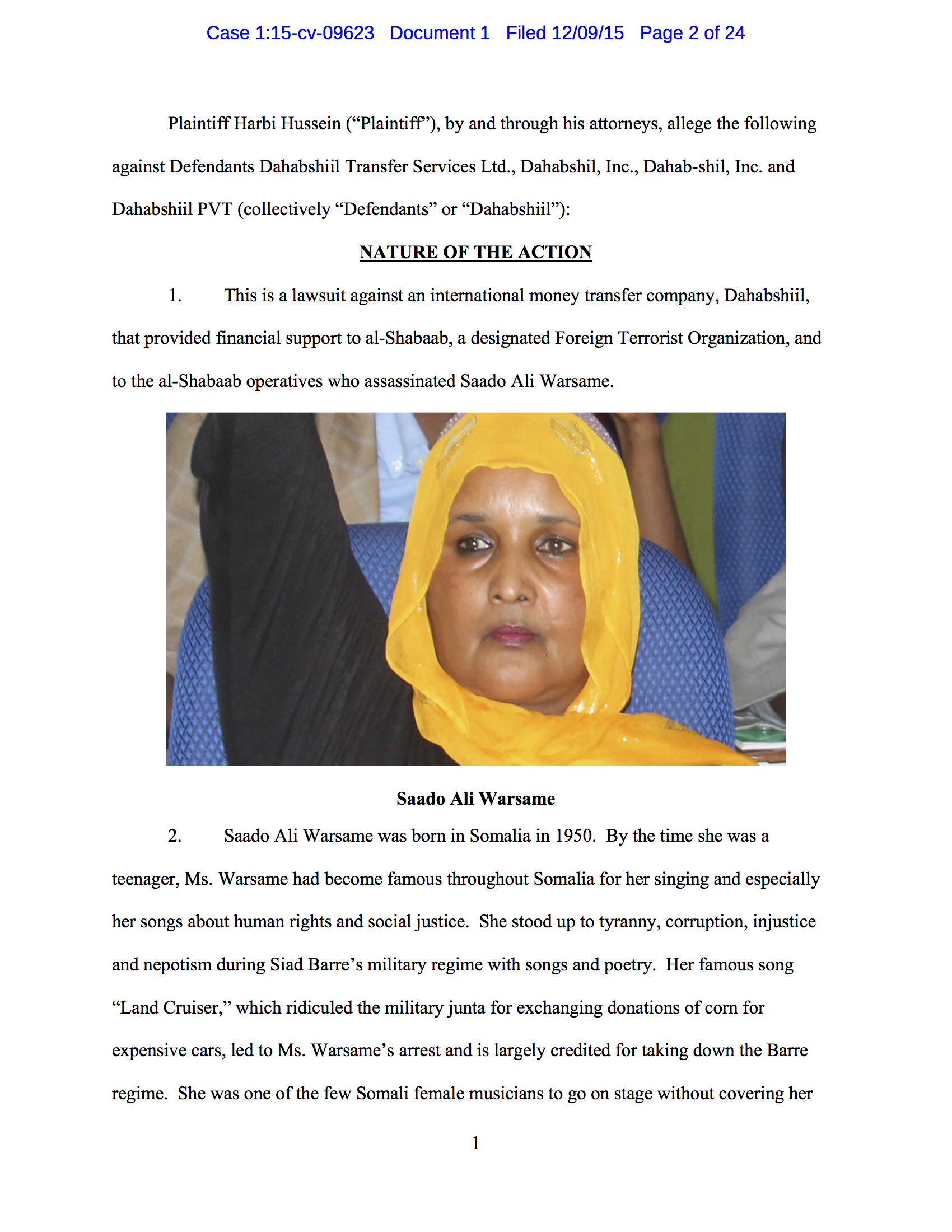 Slain Somali Icon's Son Targets Terror Funds Dahabshiil.